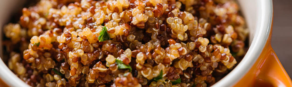 Organic red and white quinoa side dish