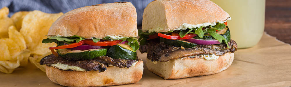 Portobello mushroom sandwich vegetarian option