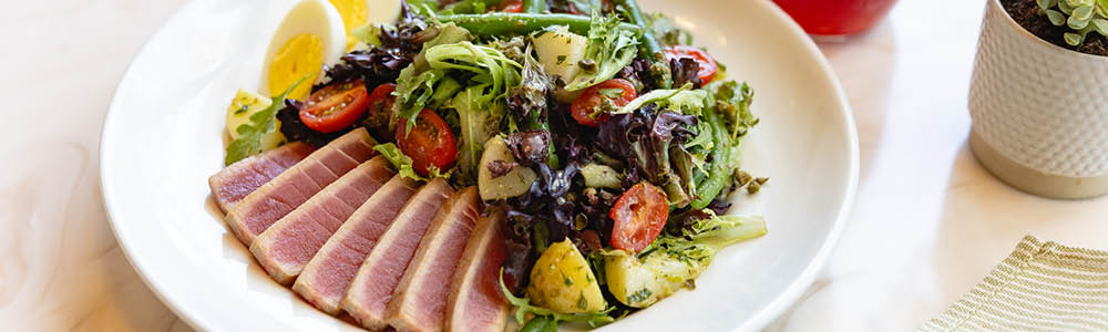 Wild ahi nicoise salad with tuna and vegetables