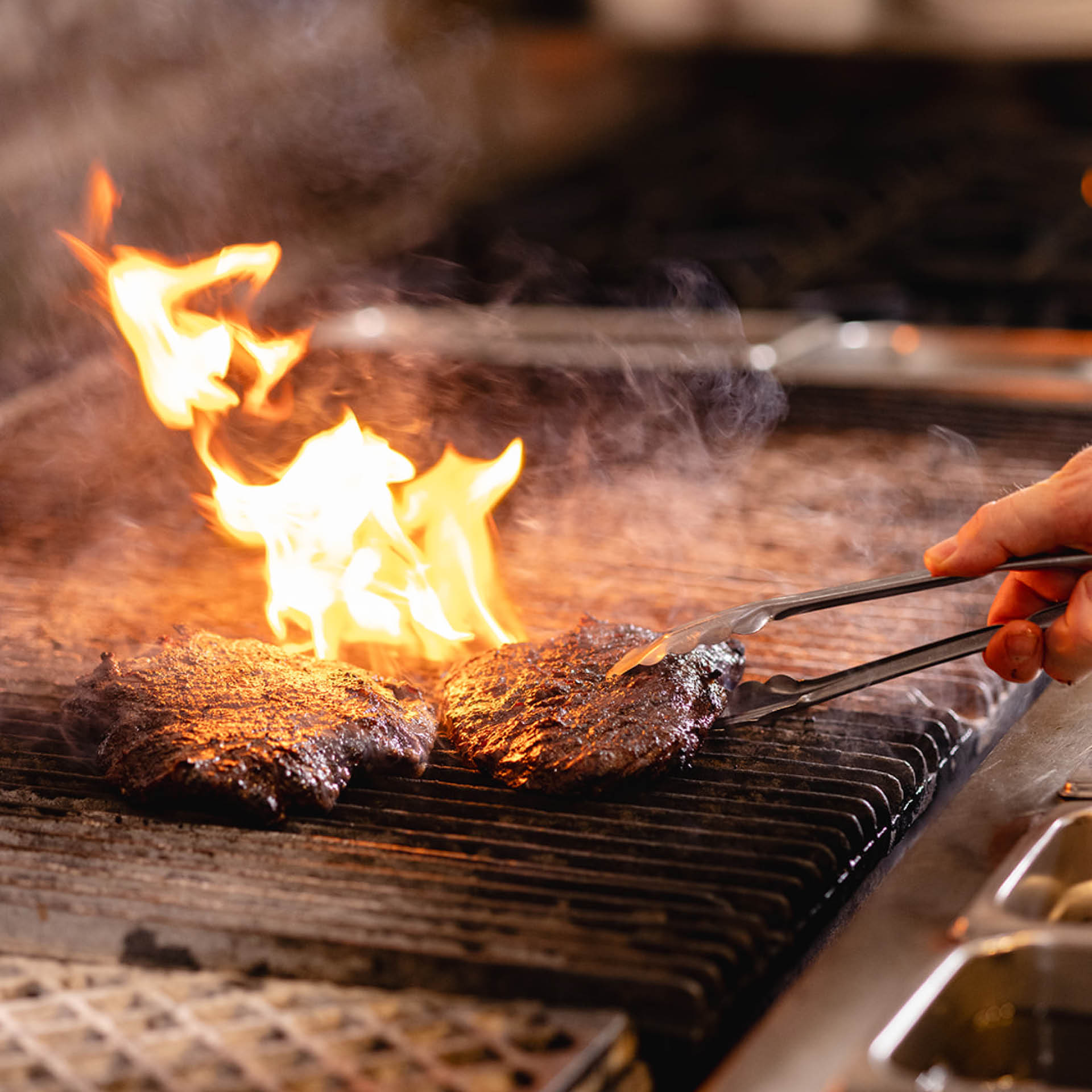 Grilled meats and vegetables