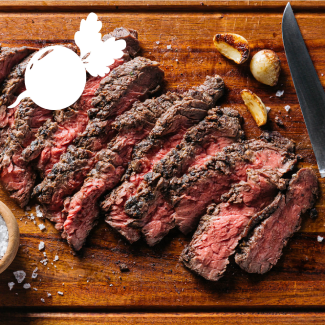 Steak on cutting board